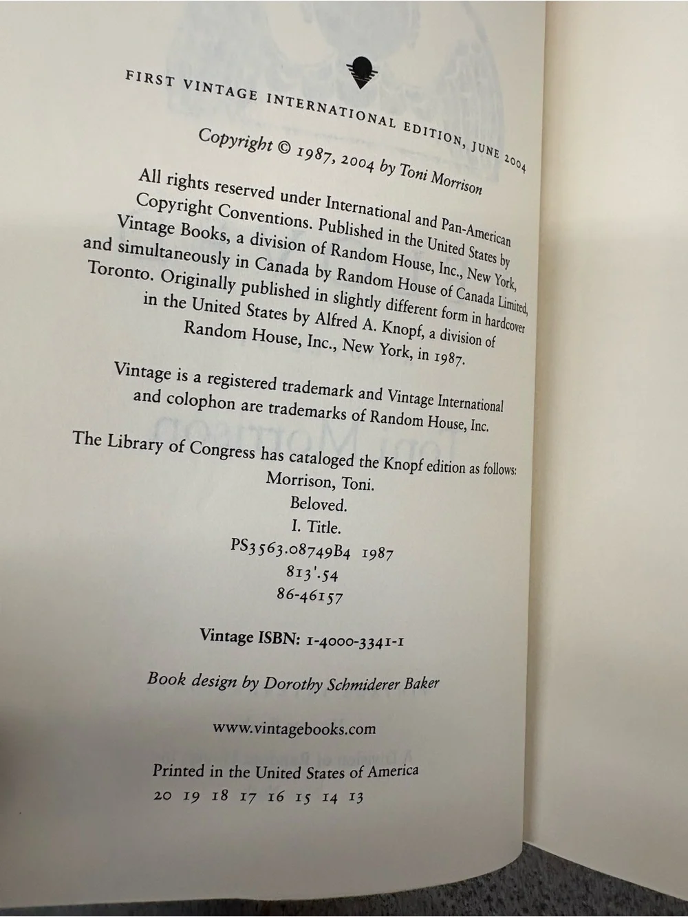 Beloved by Toni Morrison Nobel Prize Winning Paperback